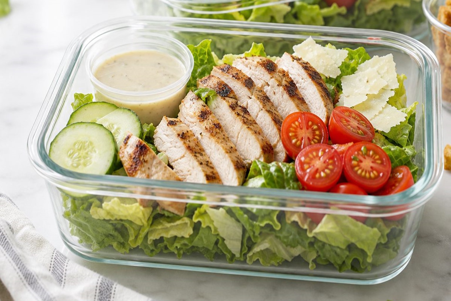 Chicken Salads prepared for lunch.