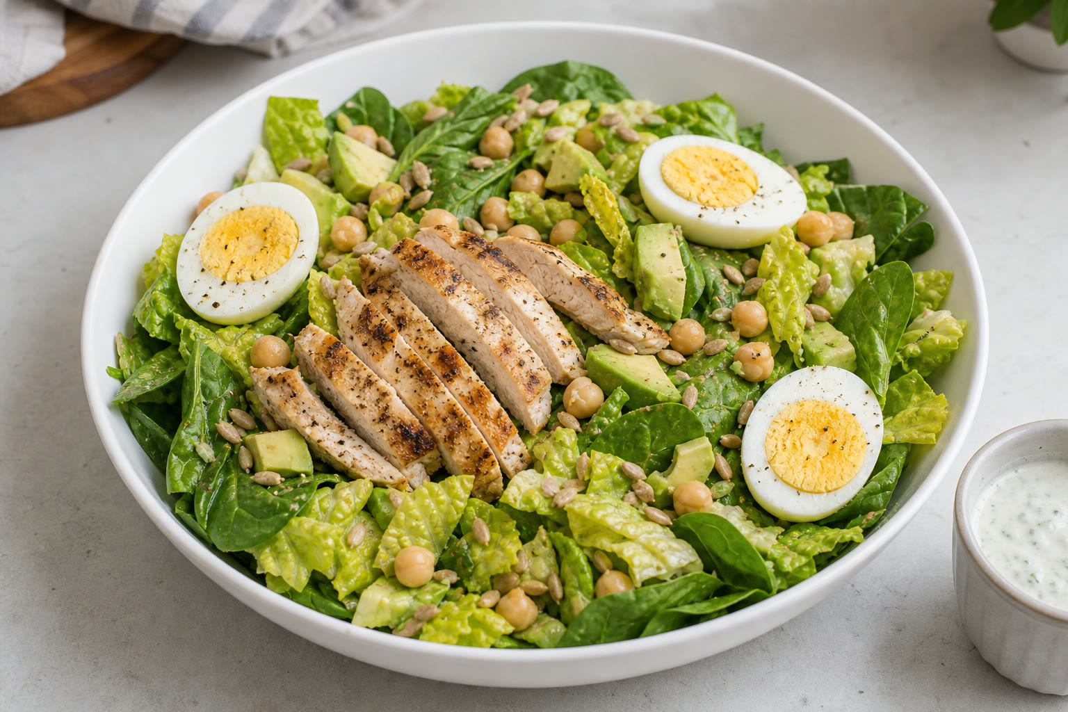 Protein-Rich Salads prepared for lunch.